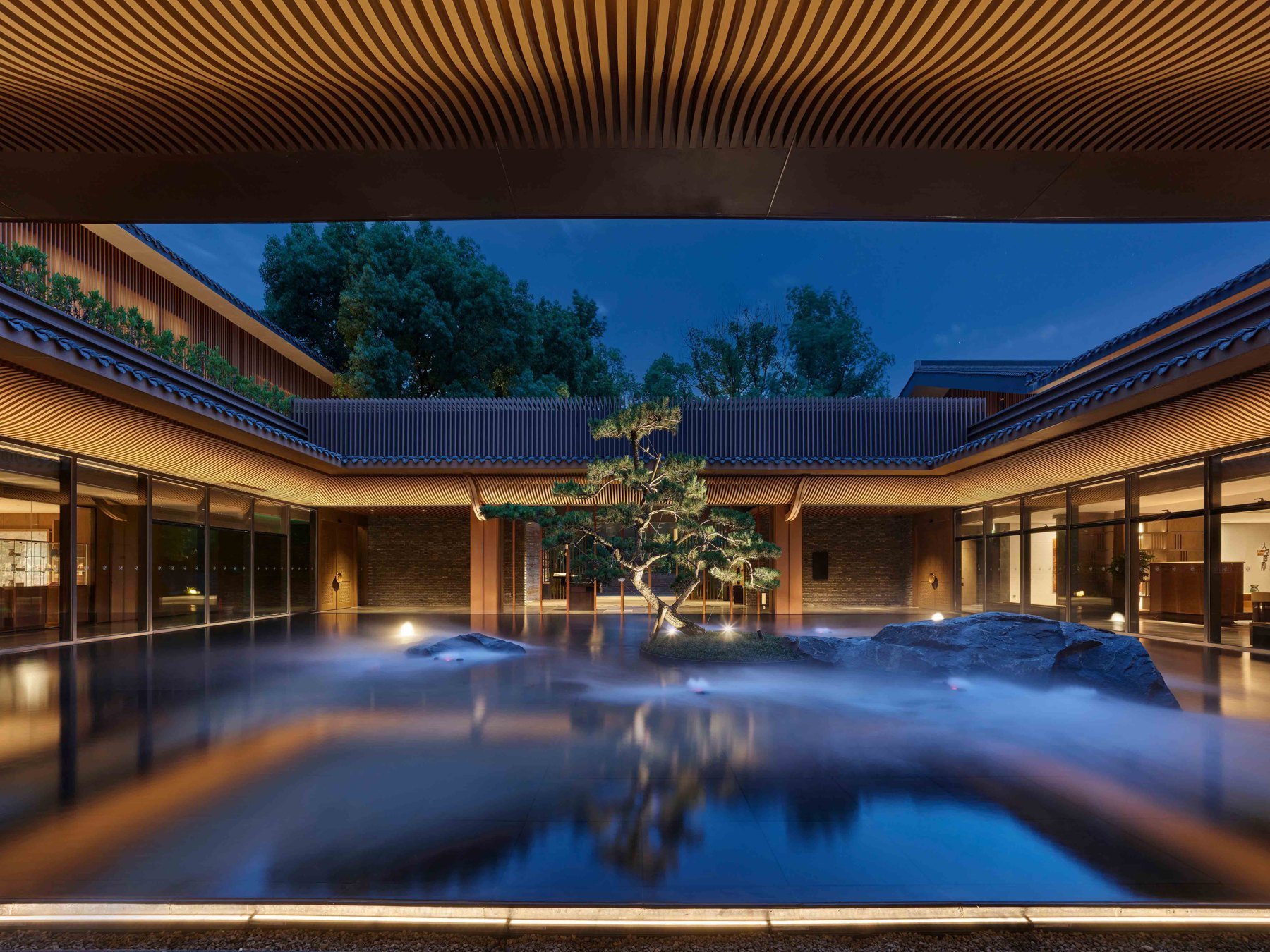 Courtyard architecture at Banyan Tree Mount Emei